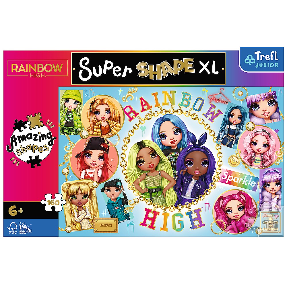 PUZZLE TREFL PRIMO SUPER SHAPE XXL 160 RAINBOW HIGH PRIETENELE COLORATE [3]