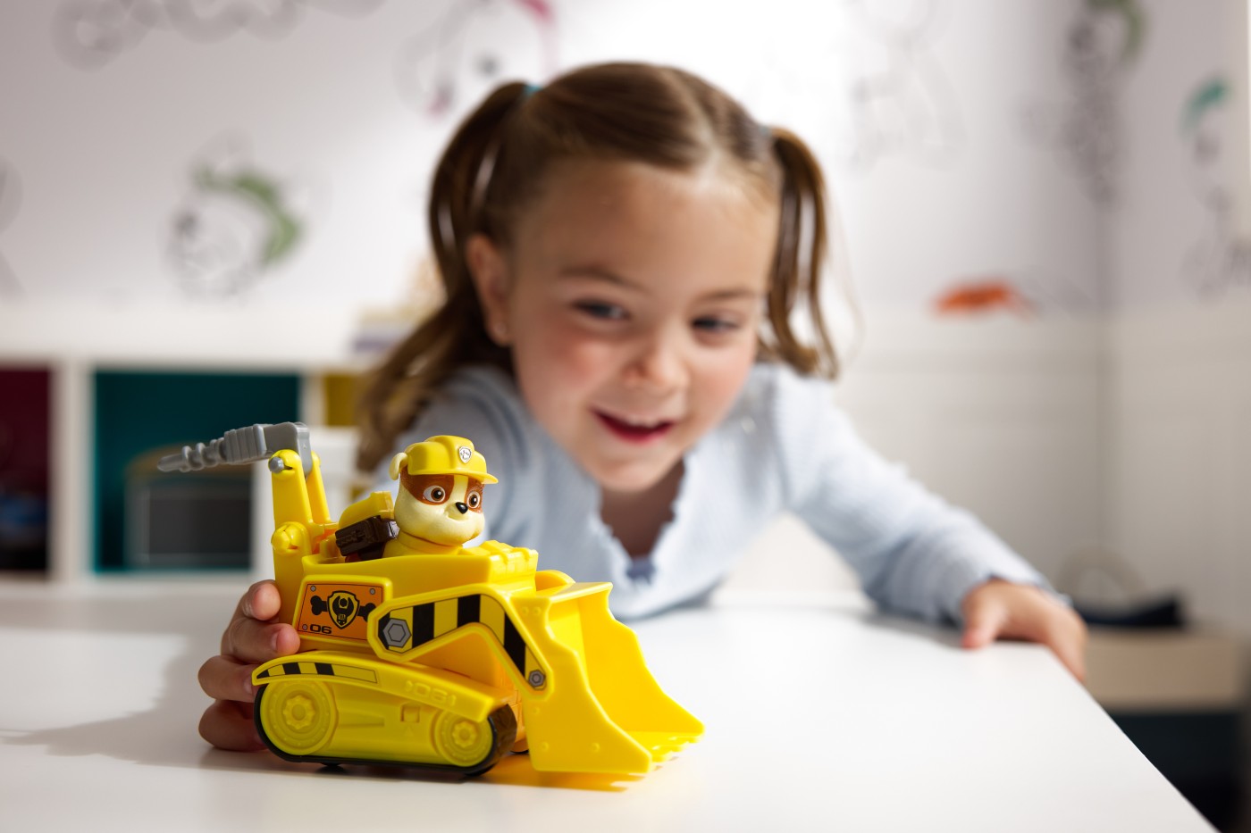 PATRULA CATELUSILOR SET VEHICUL DE BAZA BULDOZER SI FIGURINA RUBBLE [3]