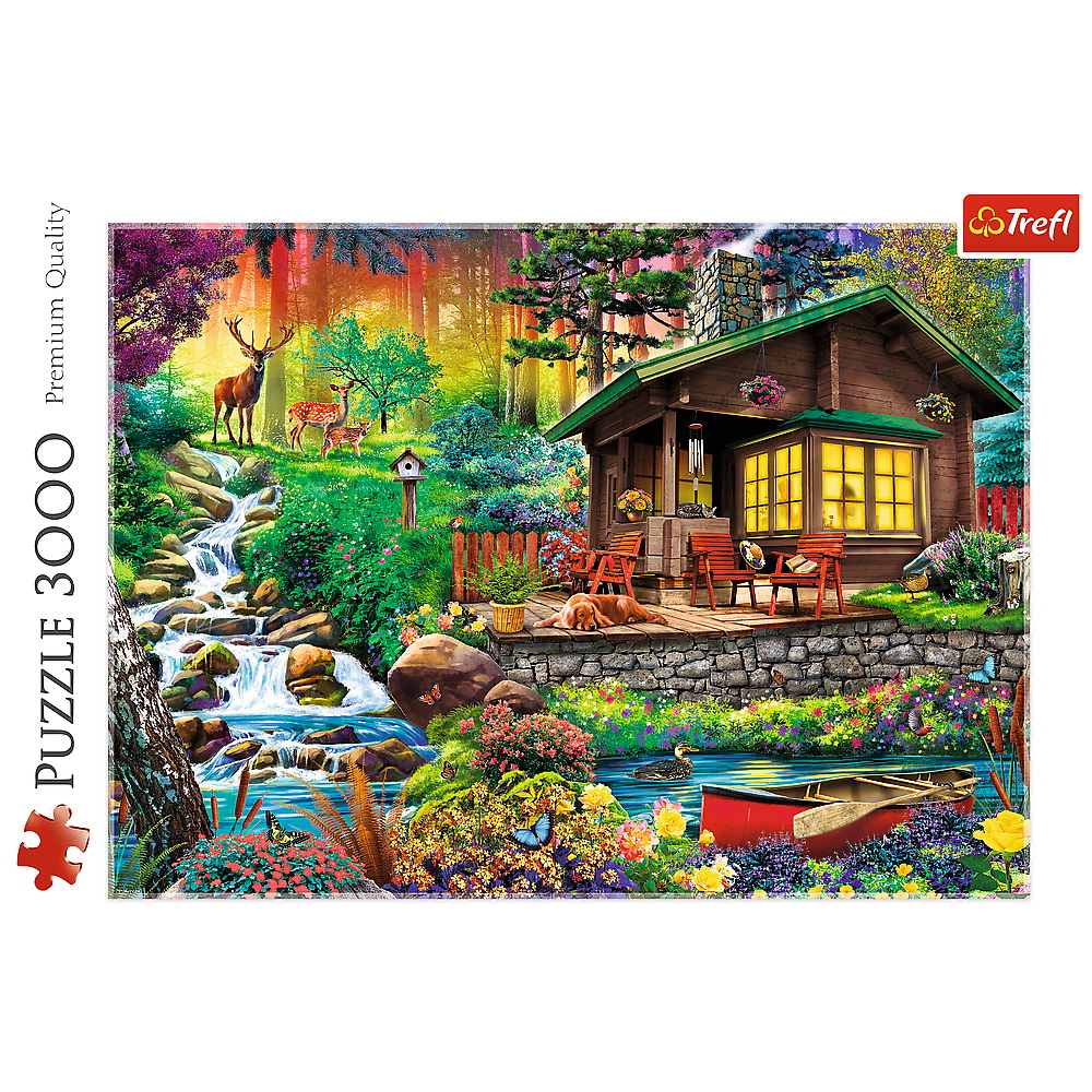 PUZZLE TREFL 3000 CABANA DIN PADURE [3]