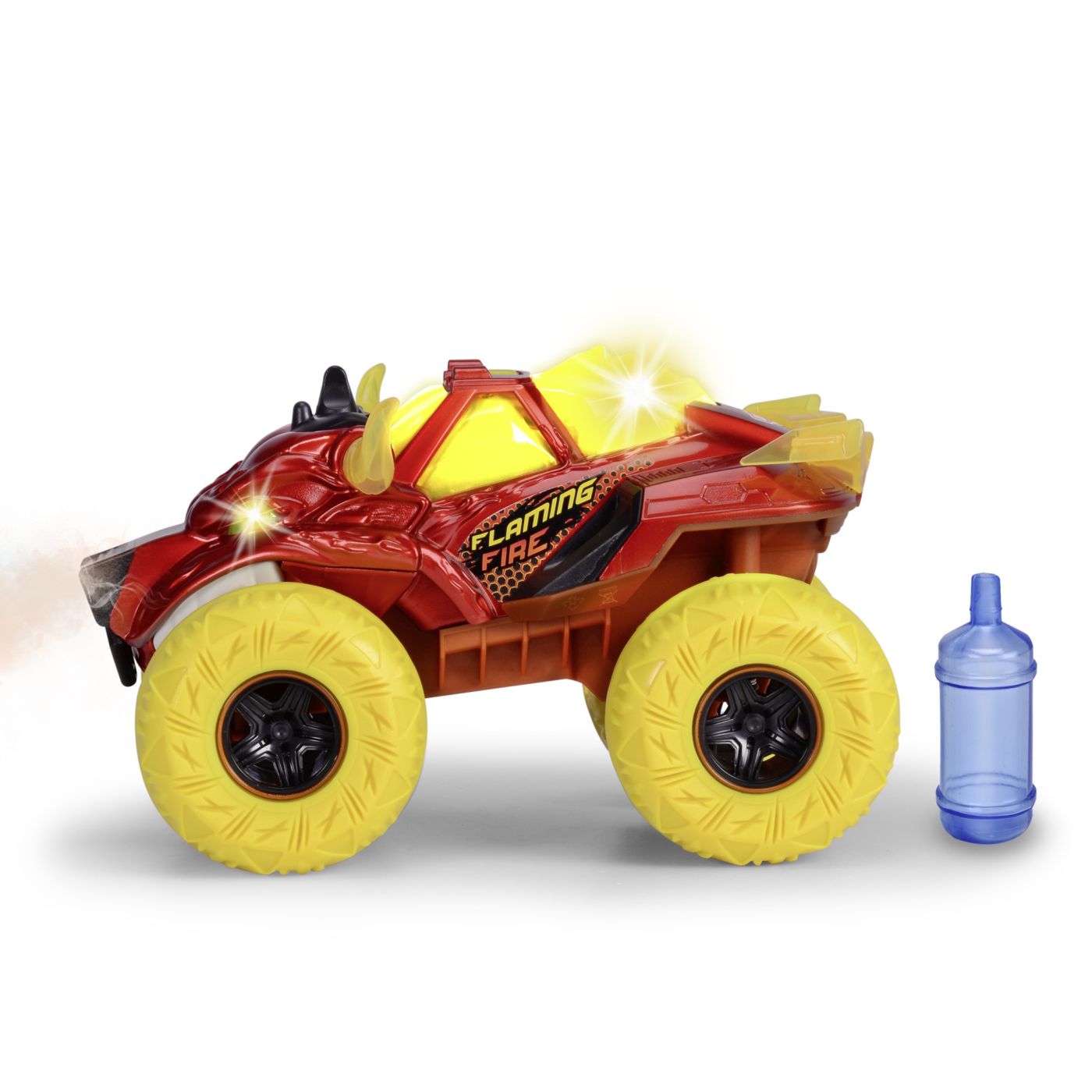 DICKIE MASINA DE TEREN FLAMING FIRE MONSTER CU LUMINI SUNETE SUSPENSII SI FUNCTIE ABUR 25CM [4]