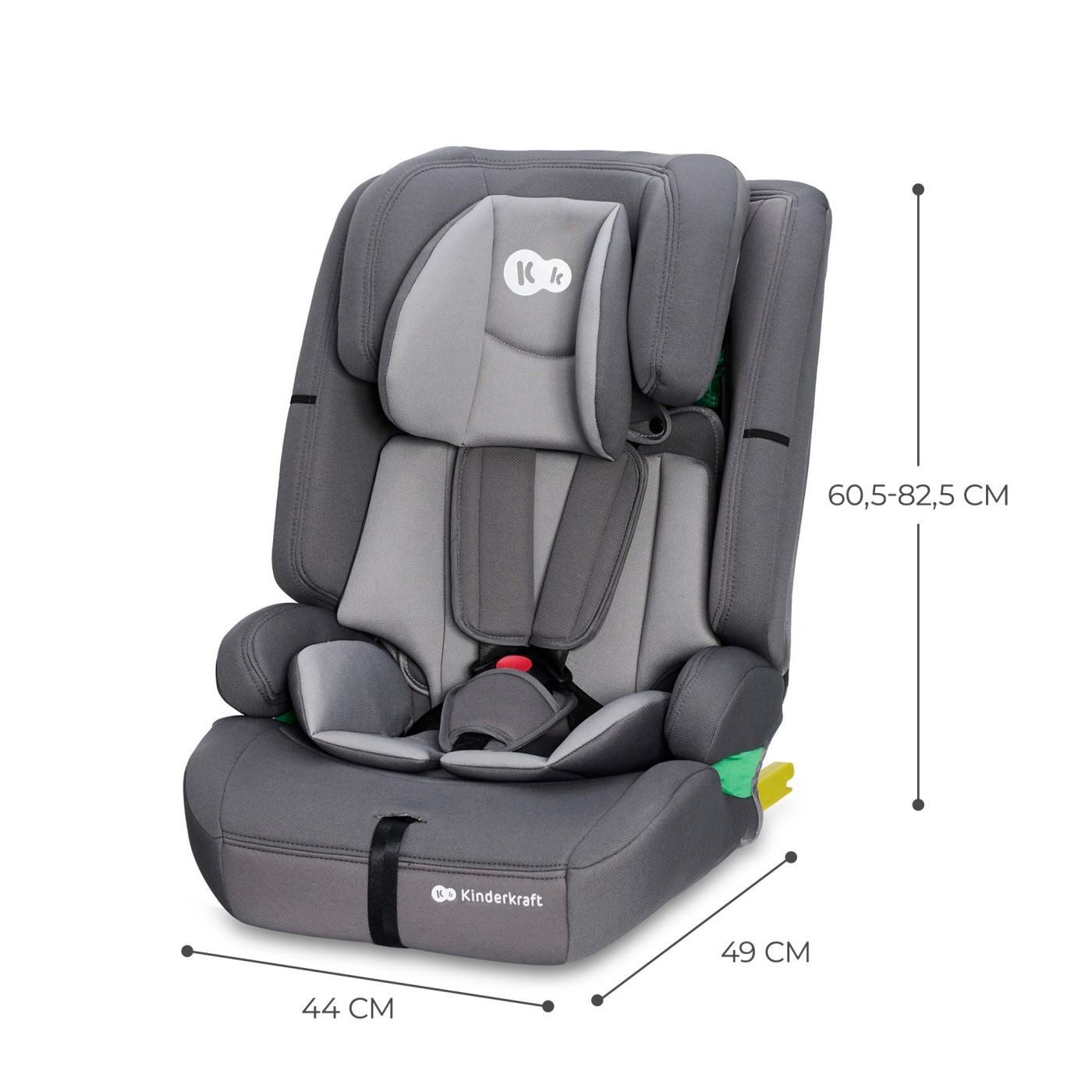 SCAUN AUTO I-SIZE, 76-150 CM, KINDERKRAFT SAFETY FIX 2, GREY [6]