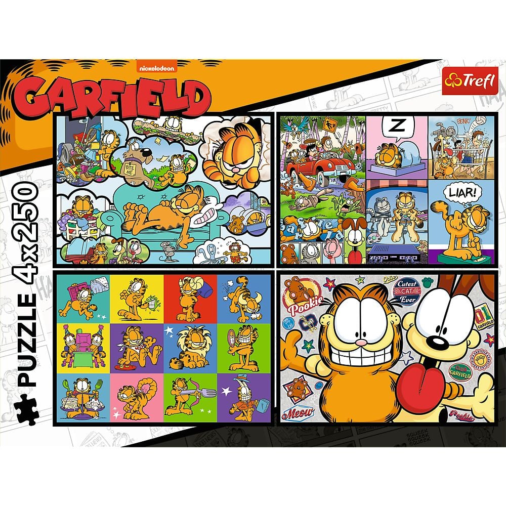 PUZZLE TREFL 4X250 LUI GARFIELD NU II PLACE ZIUA DE LUNI [6]