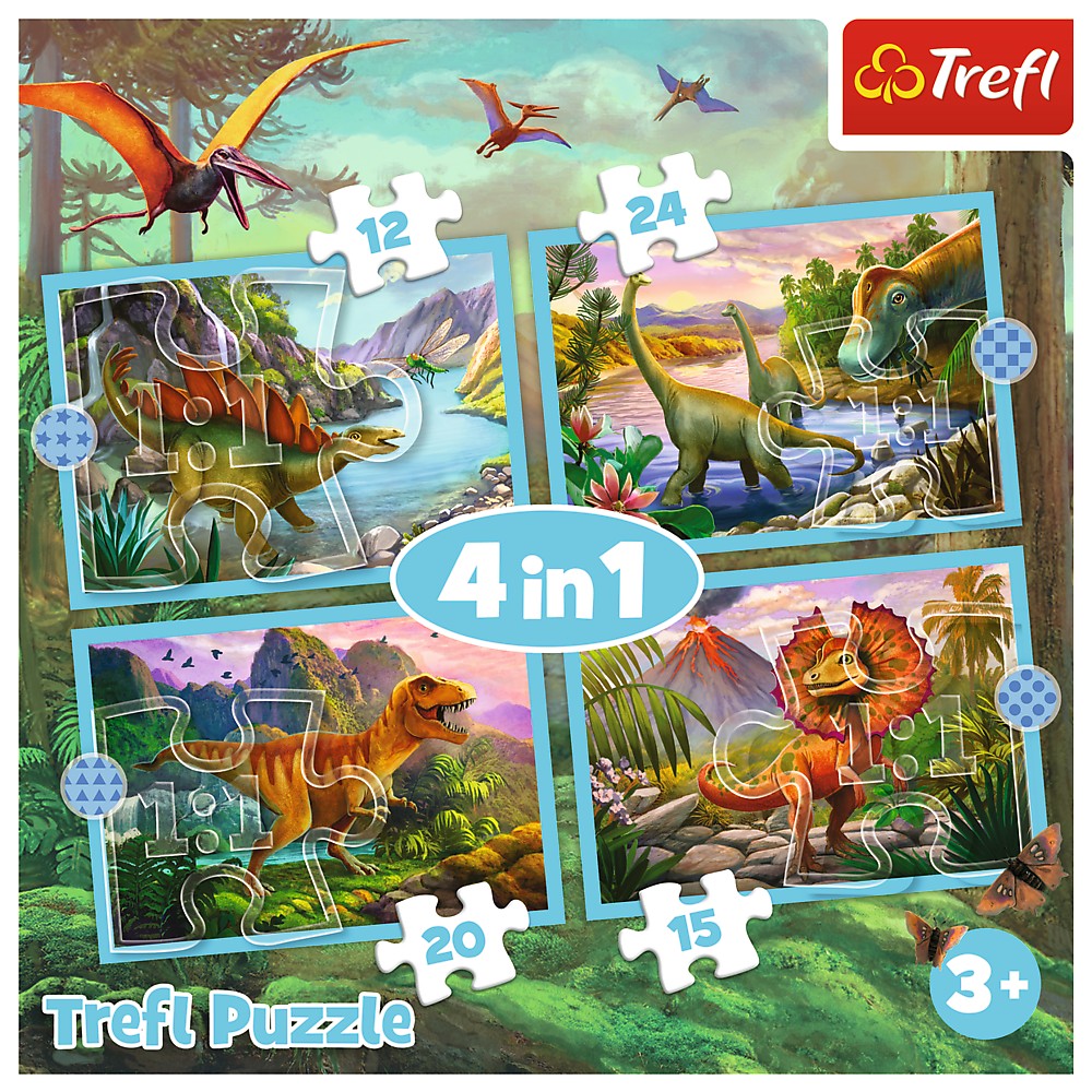 PUZZLE TREFL 4IN1 LUMEA DINOZAURILOR [6]