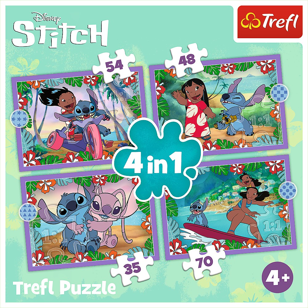 PUZZLE TREFL 4IN1 STITCH ZIUA FERMECATA [6]