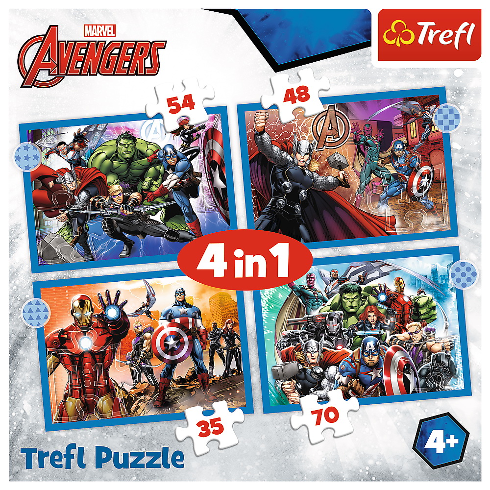 PUZZLE TREFL 4IN1 AVENGERS - RAZBUNATORII CURAJOSI [6]