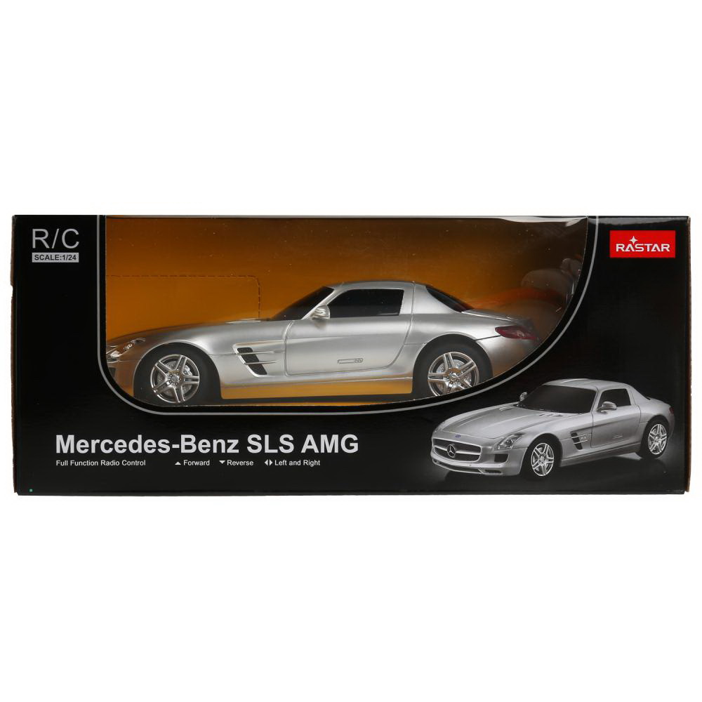 Jucării și jocuri - MASINA CU TELECOMANDA MERCEDES-BENZ SLS AMG ARGINTIE SCARA 1 LA 24