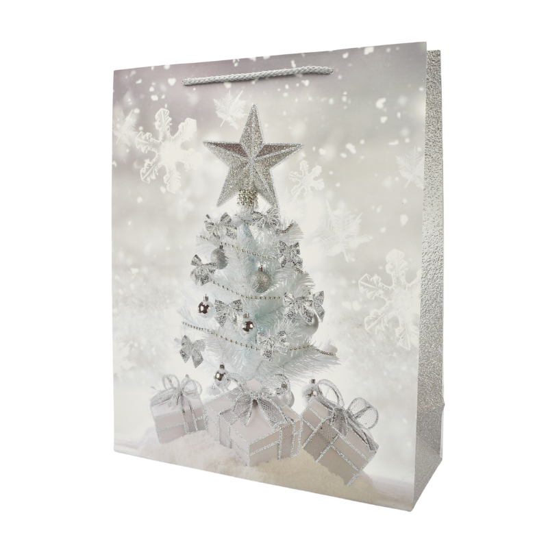 Punga cadou hartie cu motive de craciun 26x32x10 cm [2]