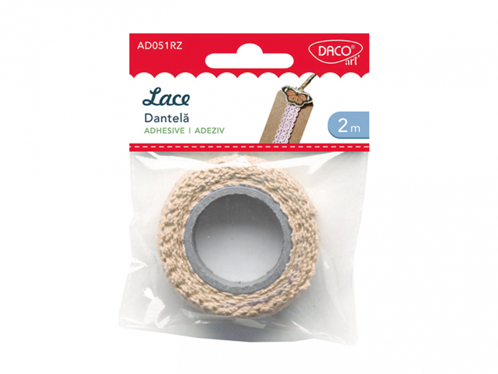 Accesorii craft dantela autoadeziva roz [1]