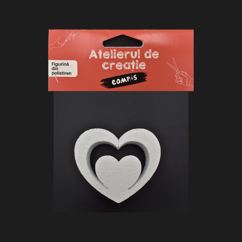 Accesorii craft inima dubla polistiren 10x9cm [1]