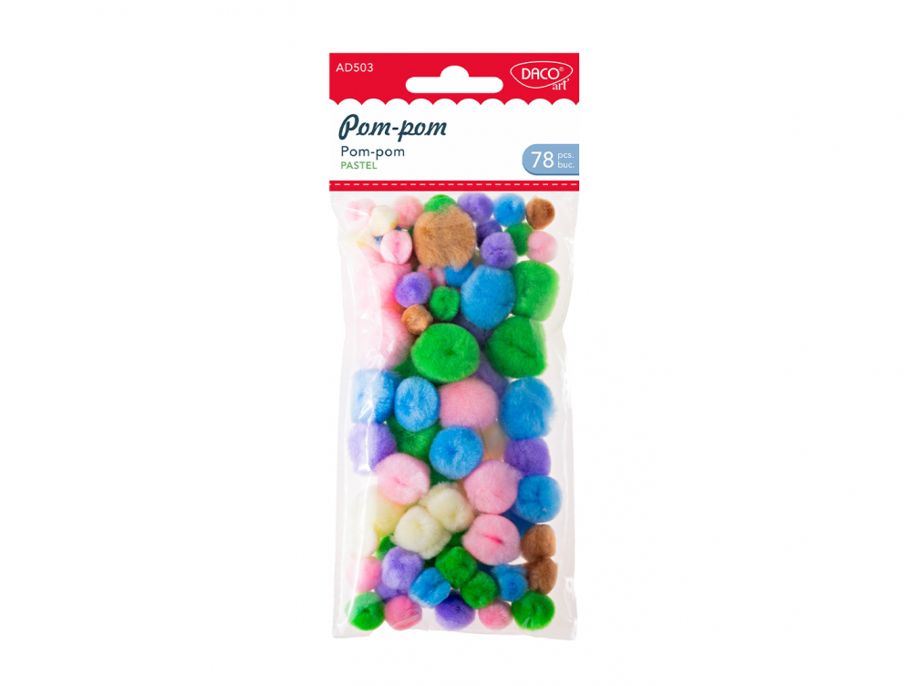 Set accesorii craft Pom-pom pastel 78 bucati Daco [1]