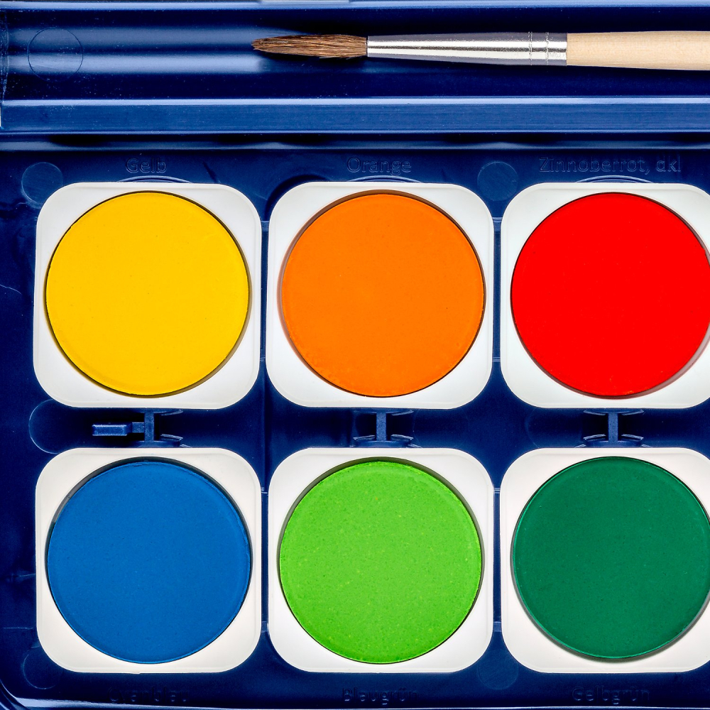 Acuarele Noris club 12 culori/ set + pensula cutie metalica Staedtler [4]