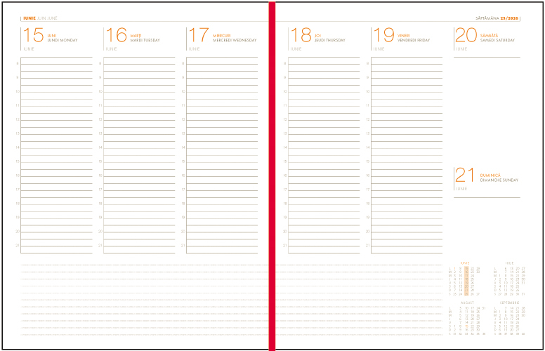 Agenda A4 saptamanala rosie texturata 2026 lux Ego [3]