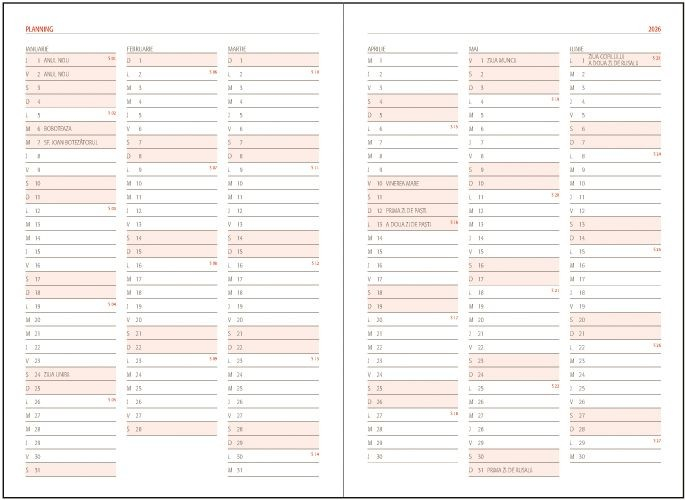 Agenda zilnica A5 Basic Ego 14 x 20.5 cm 360 pagini albastru petrol [2]