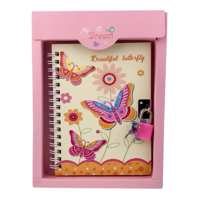 Agenda copii cu lacat 14x20 cm Fluturi [3]