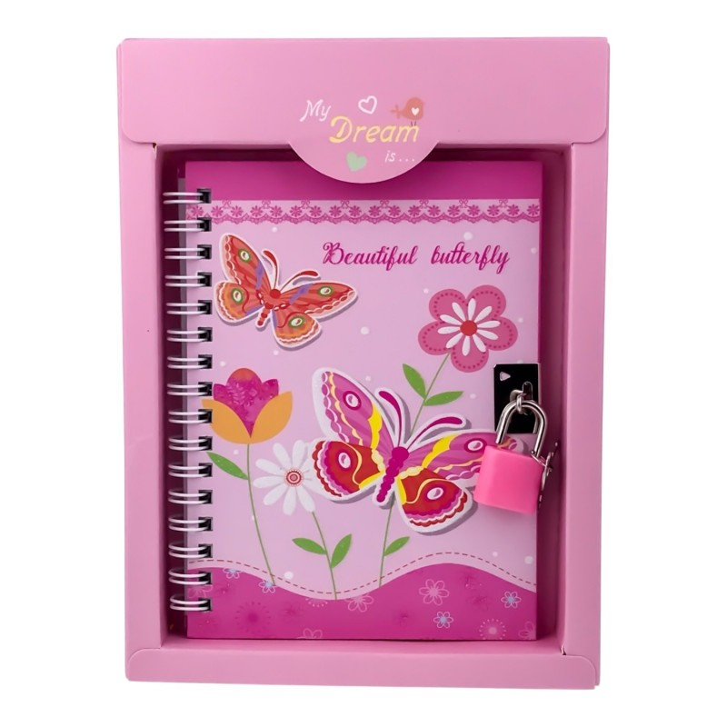 Agenda copii cu lacat 14x20 cm Fluturi [4]