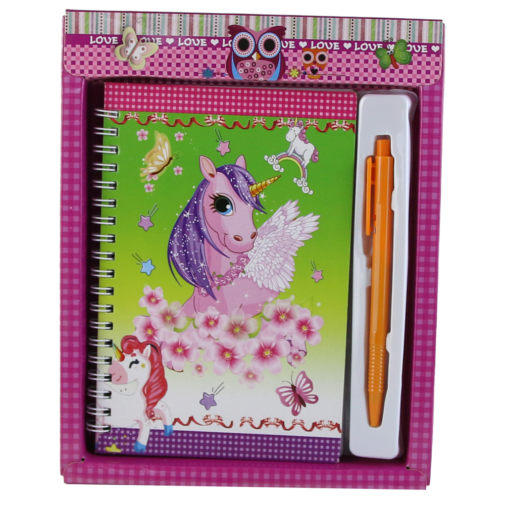 Agenda cu pix in cutie decorativa Unicorn 18x22 cm [2]