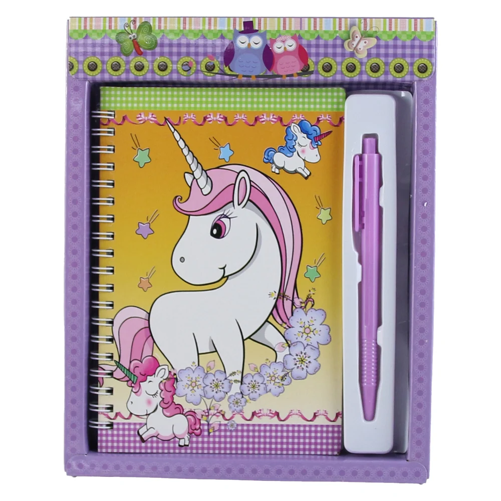 Agenda cu pix in cutie decorativa Unicorn 18x22 cm [3]