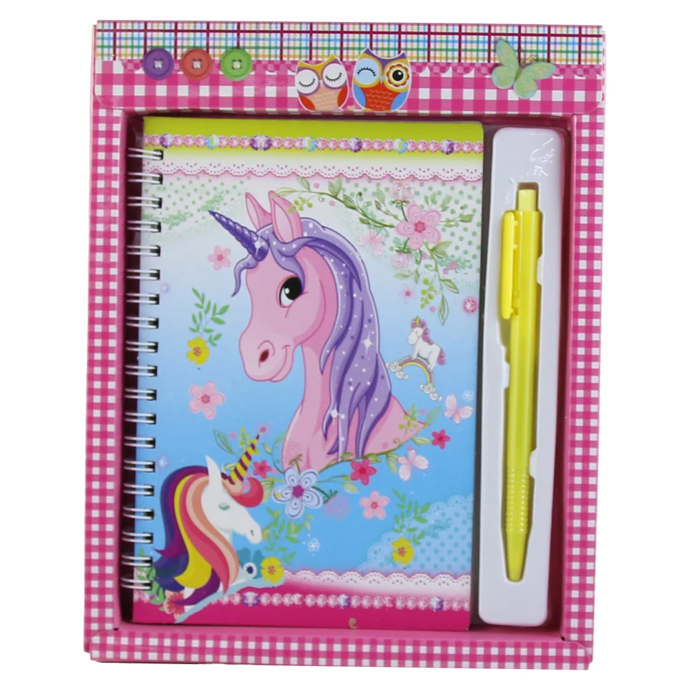 Agenda cu pix in cutie decorativa Unicorn 18x22 cm [4]
