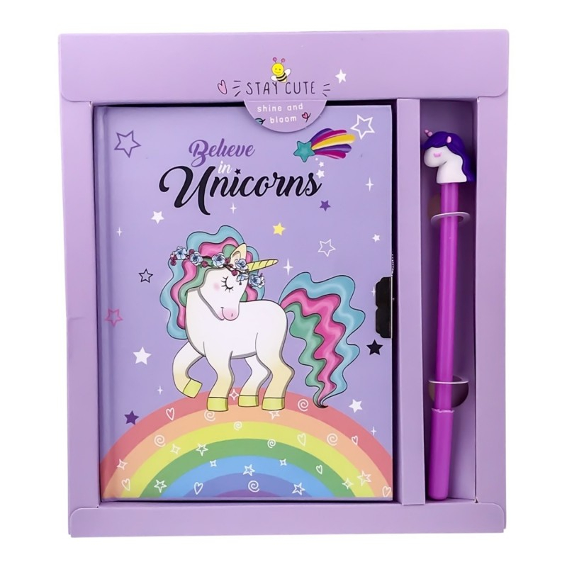 Agenda cu pix pentru copii 20x23 cm Unicorn [4]