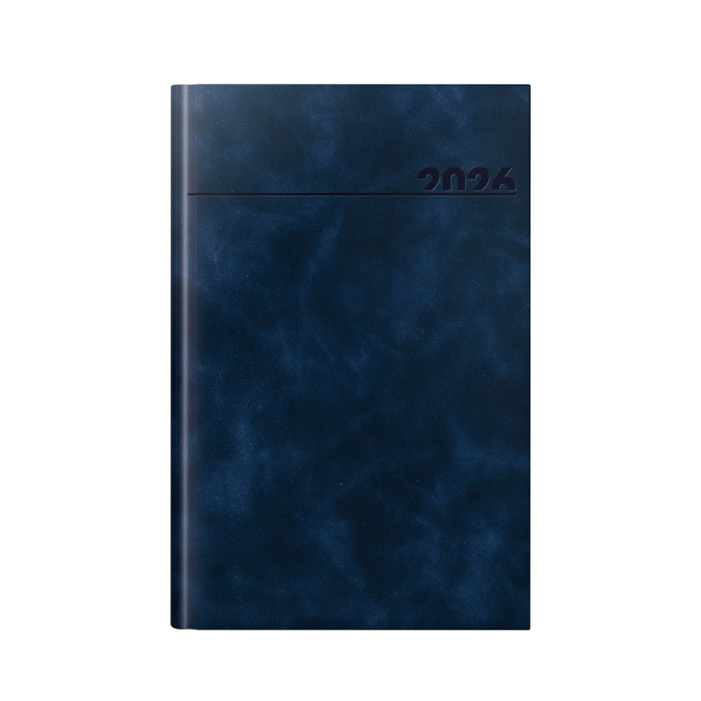 Agenda datata 2026 A5 352pg Deluxe Chia bleumarin cu margine argintie Herlitz [1]