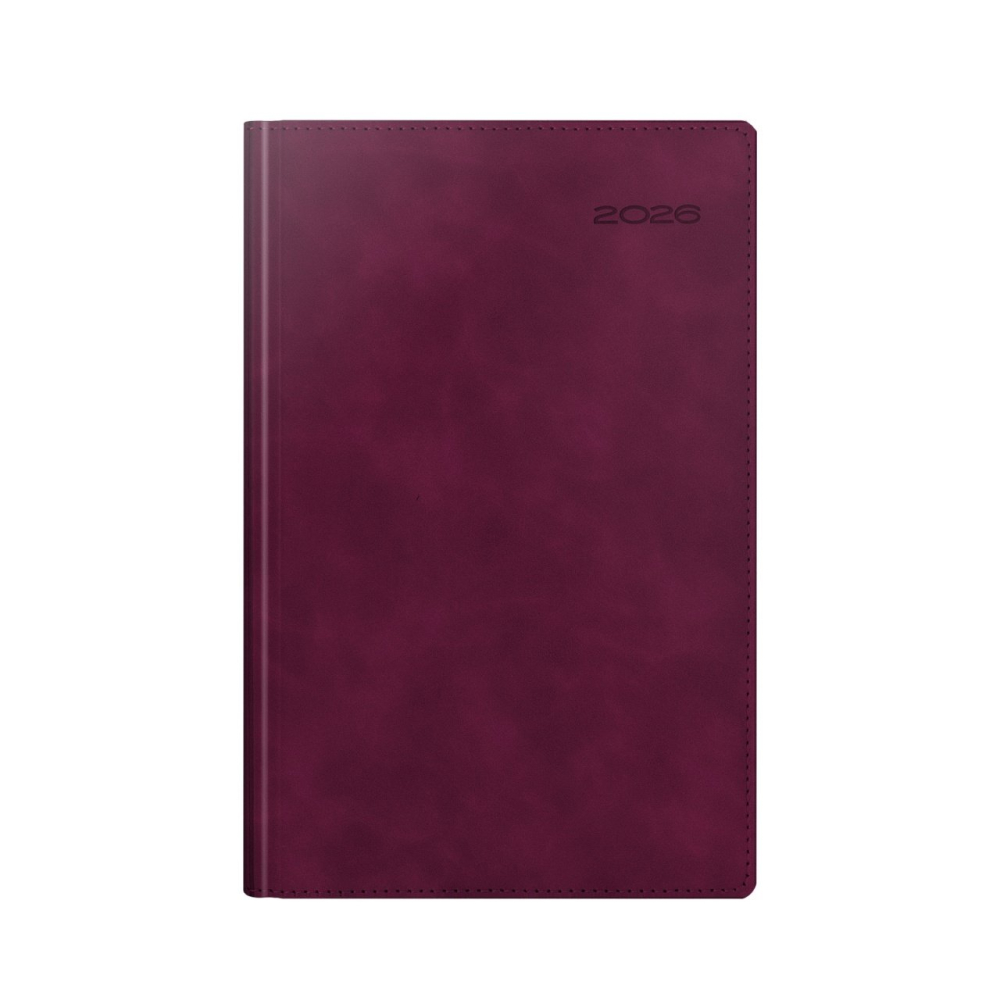 Agenda datata 2026 A5 352pg Deluxe Chia Suple bordo cu margine argintie Herlitz [1]
