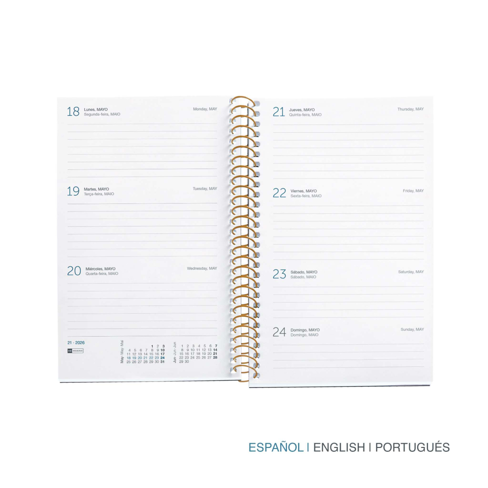 Agenda datata Miquelrius Noir Garden 2026 Active Spiral Agenda saptamanala 12.7 x 18.3 cm [2]