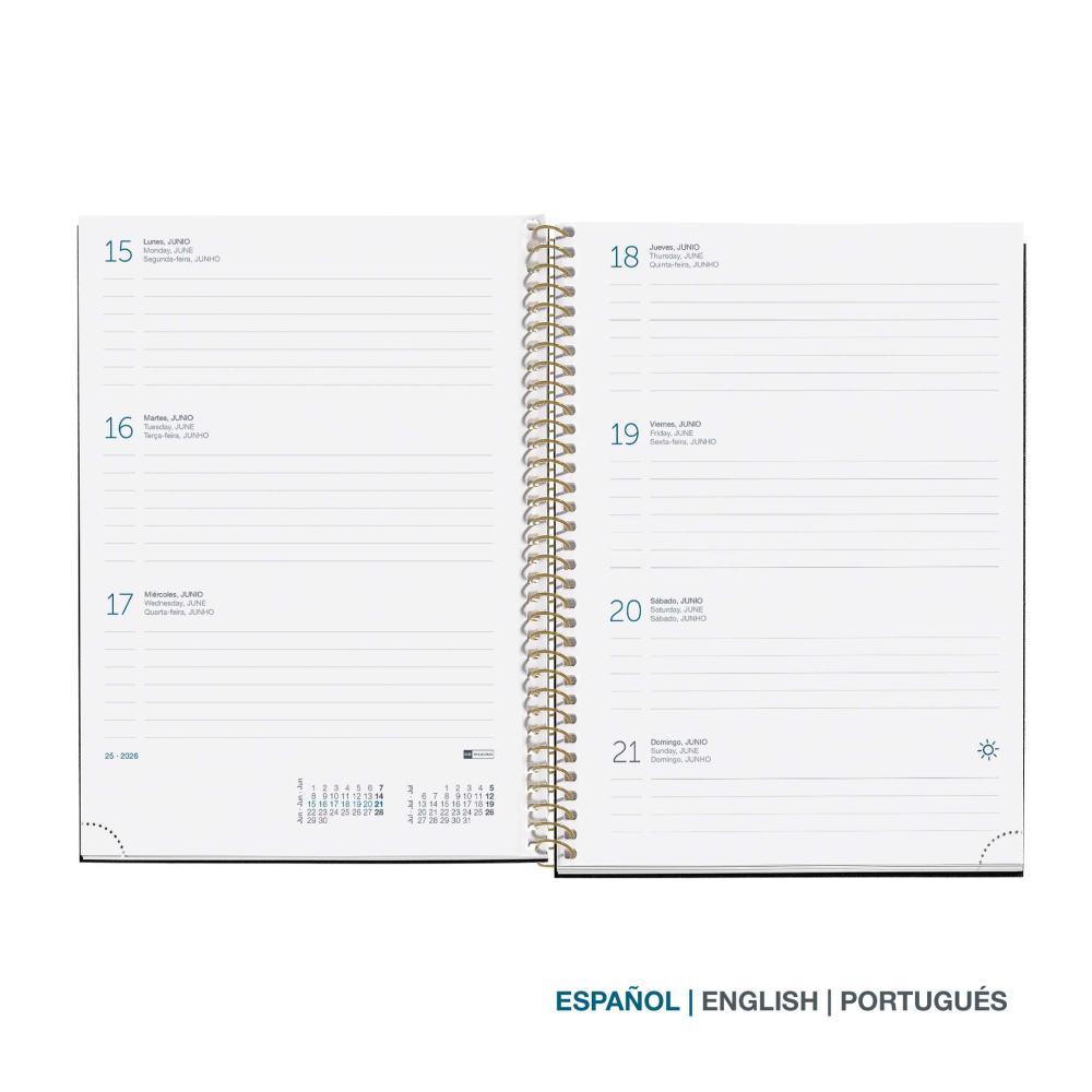 Agenda datata 2026 Miquelrius Noir Garden Active Spiral 12.7 x 18.3 cm [2]