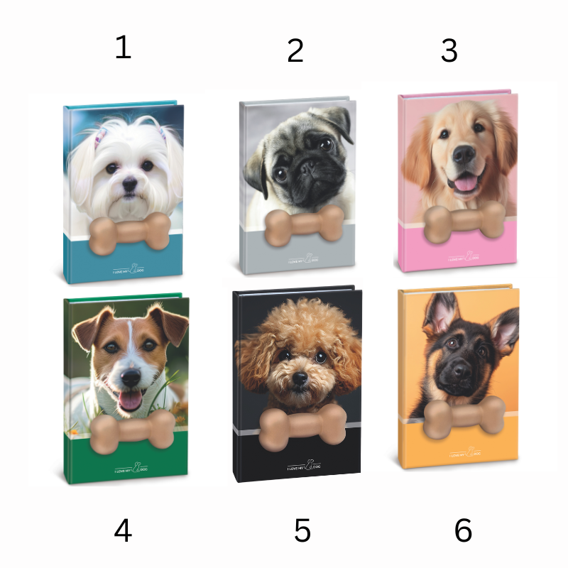 Agenda nedatata cu catei Squishy 80 pagini 10 x15 cm modele diferite [2]