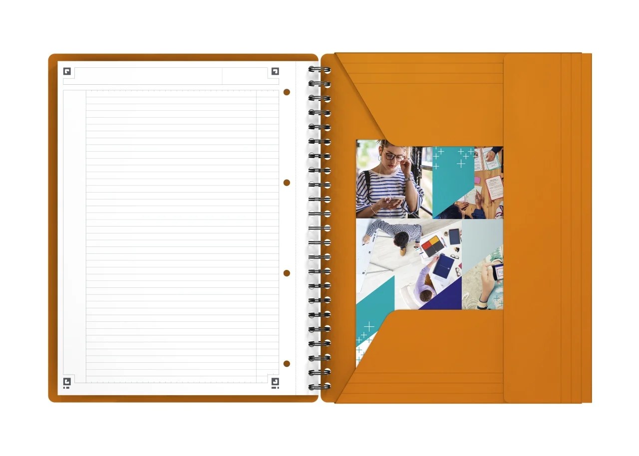 Agenda organizator Oxford International Meeting Book A4+ 80 file hartie Optik 90g/mp spira dubla scribzee dictando portocaliu [3]