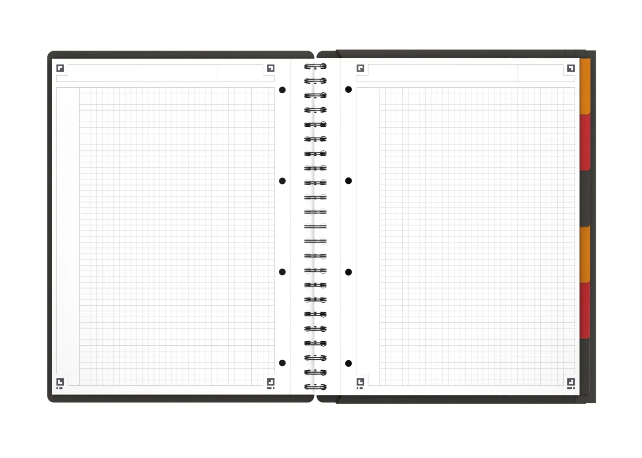 Agenda organizator Oxford International Organiser Book A4+ 80 file hartie Optik 90g/mp spira dubla scribzee matematica gri [3]