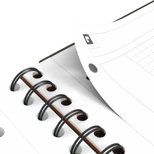 Agenda organizator Oxford International Organiser Book A4+ 80 file hartie Optik 90g/mp spira dubla scribzee matematica gri [5]