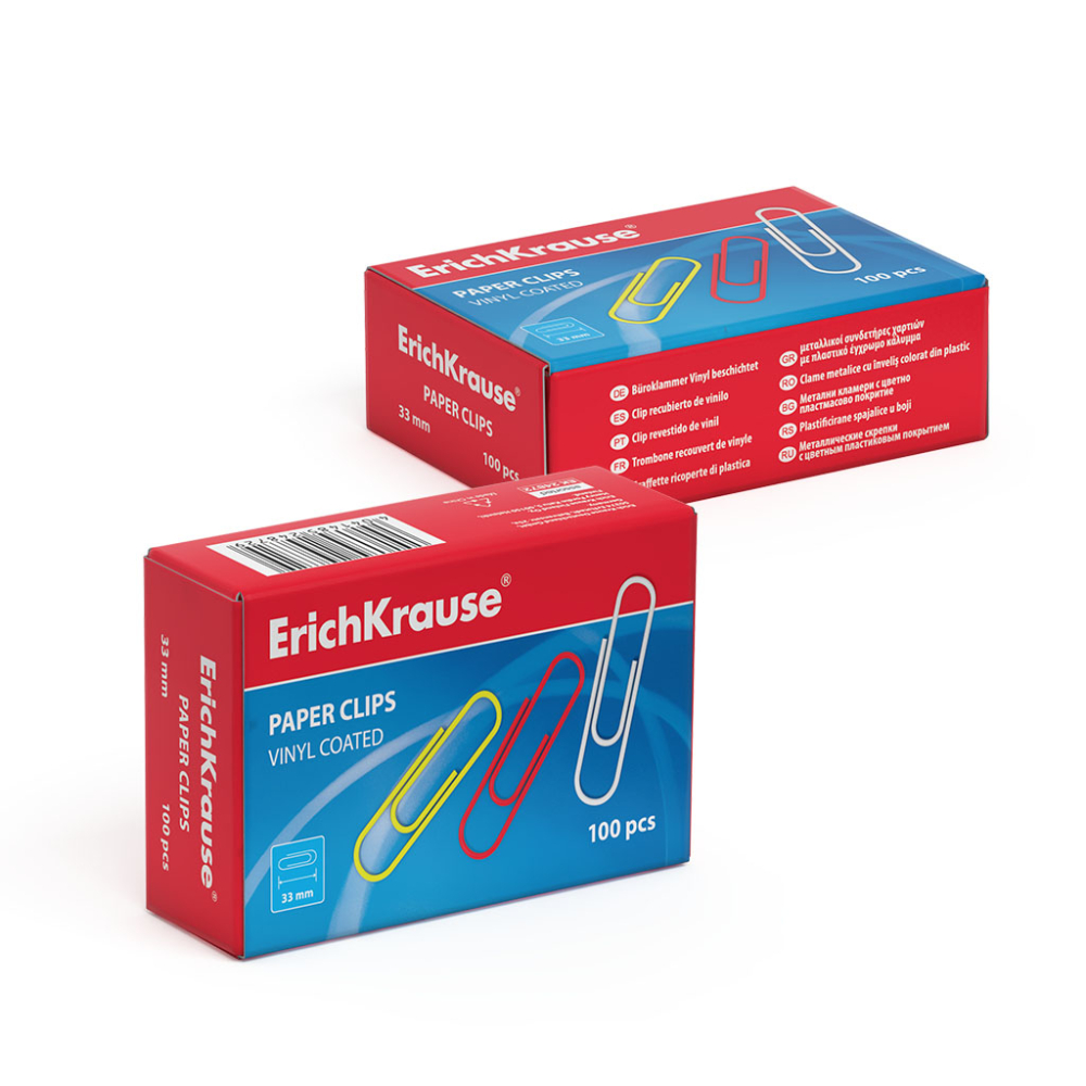 Agrafe hartie ErichKrause Classic 33mm culori asortate [3]