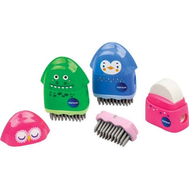 Ascutitoare dubla cu container, radiera si burete modele amuzante Centrum [2]