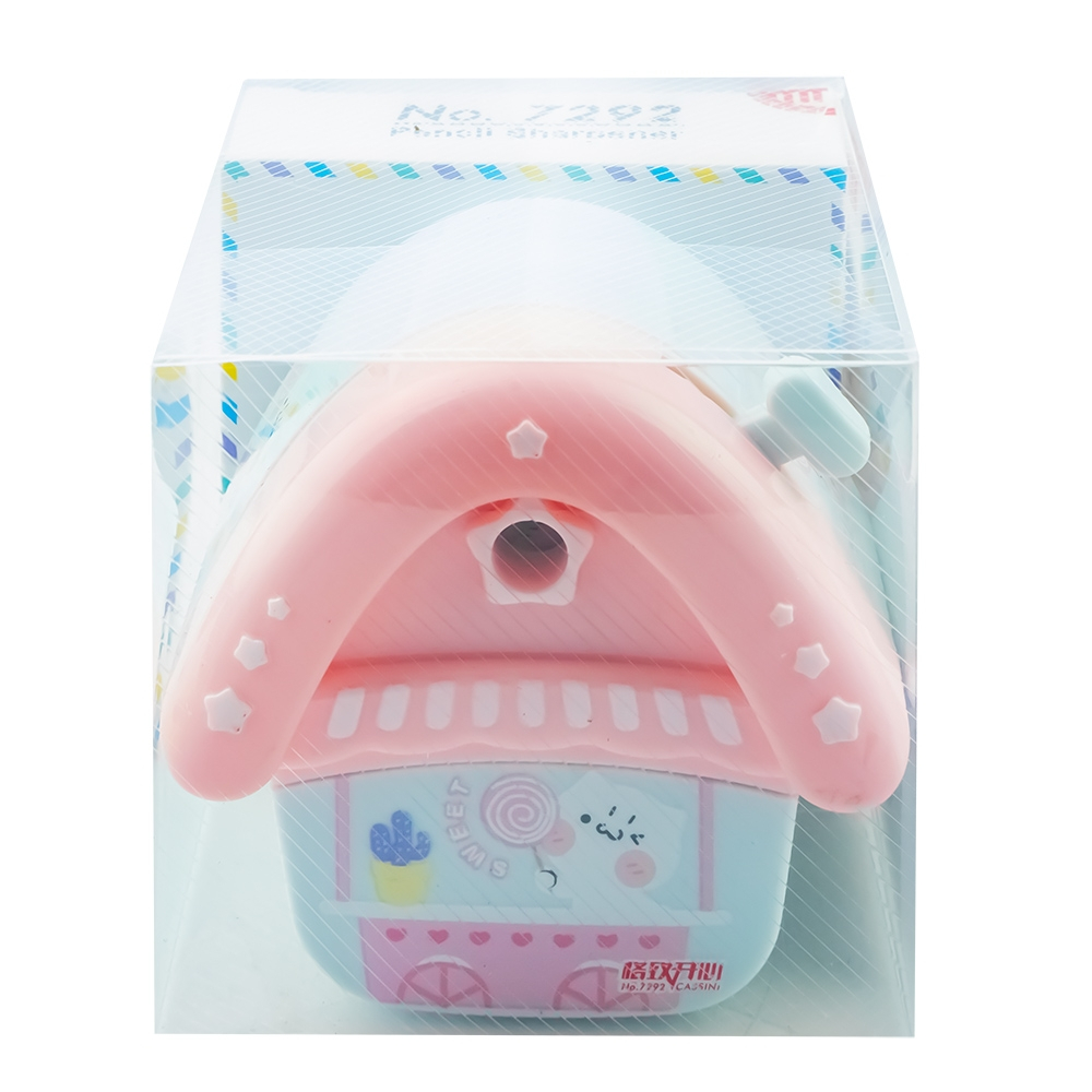 Ascutitoare cu manivela model casuta 10x10x8 cm diverse culori [4]