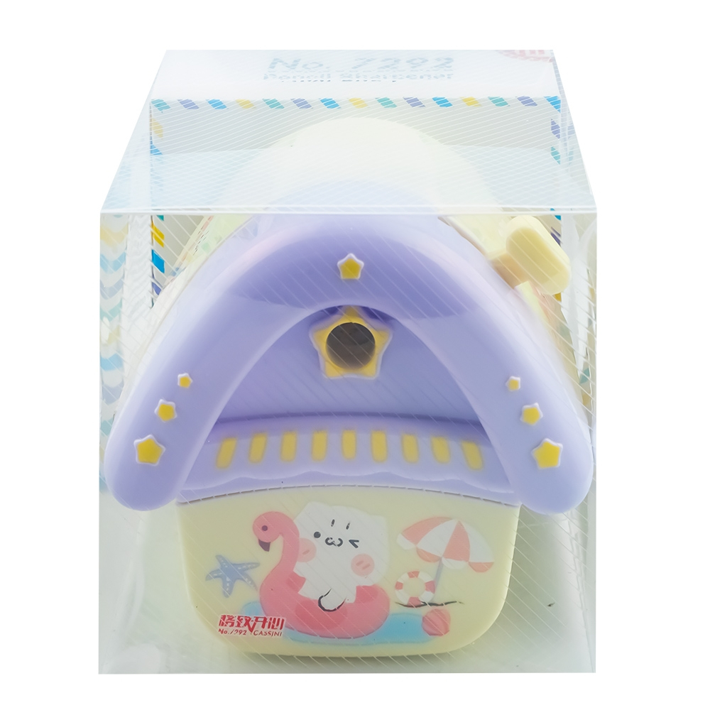 Ascutitoare cu manivela model casuta 10x10x8 cm diverse culori [5]