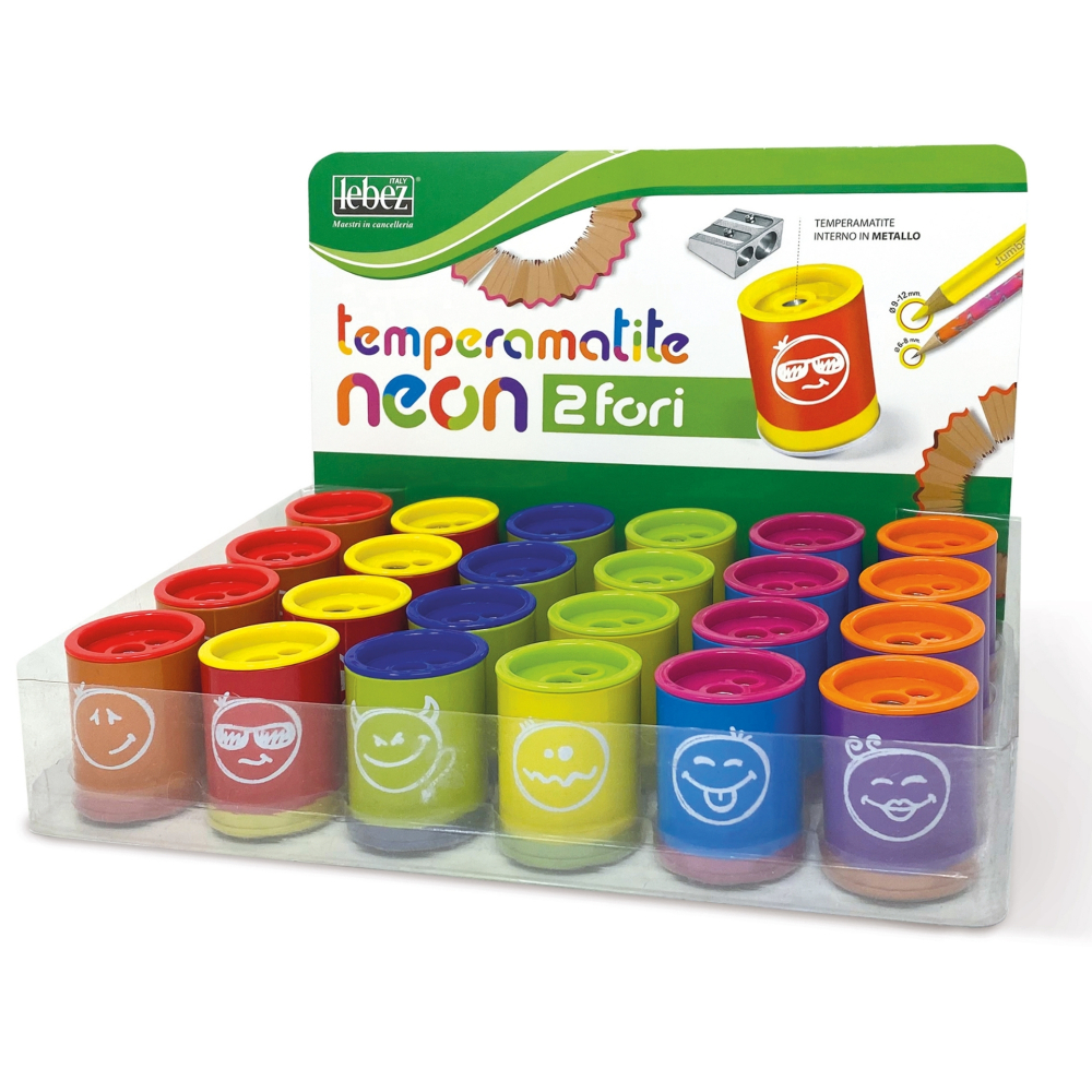 Ascutitoare de creion cu 2 gauri si container neon Lebez culori diferite [9]