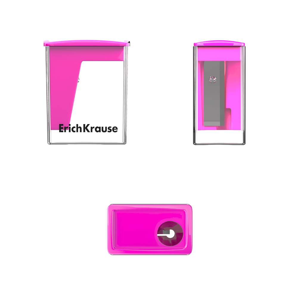 Ascutitoare plastic cu container ErichKrause City Mini Vivid diverse culori [3]