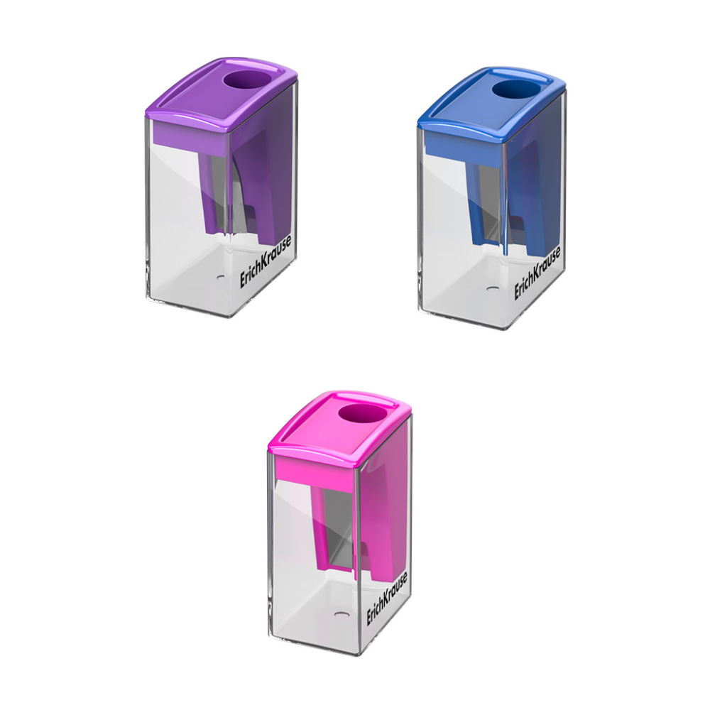 Ascutitoare plastic cu container ErichKrause City Mini Vivid diverse culori [2]