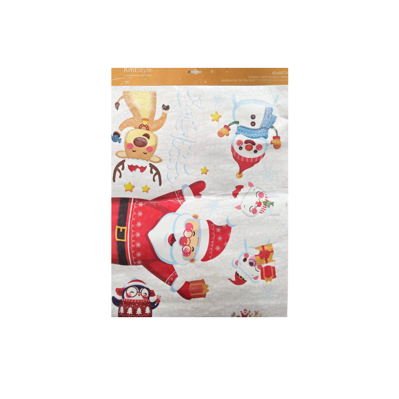 Autocolante de Craciun 45x60 cm Mos Craciun ren pinguin [1]