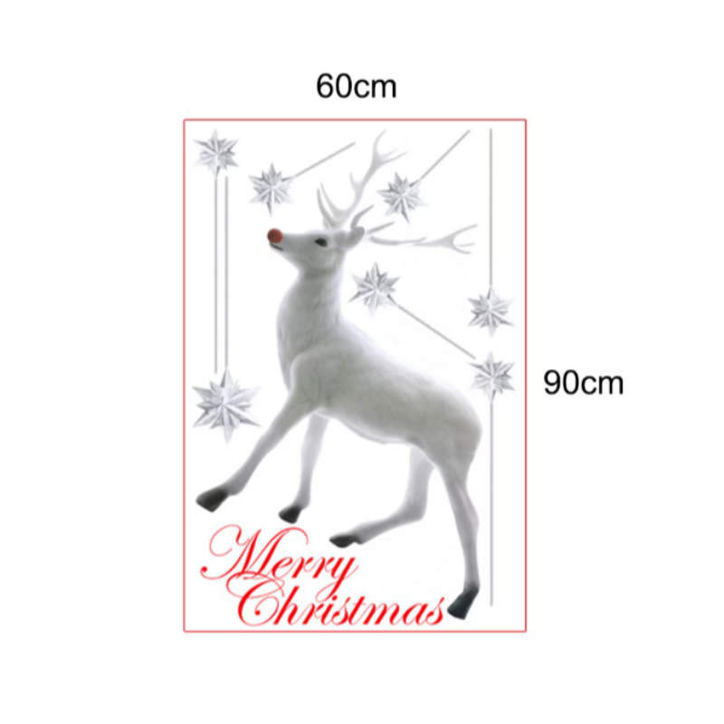 Autocolante de Craciun ren alb si stelute 60x90 cm [1]