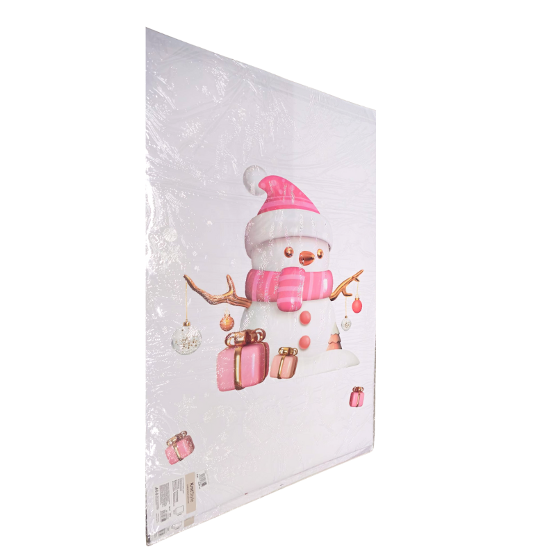 Autocolante de Craciun om de zapada roz si cutii cadouri 60x90 cm [1]