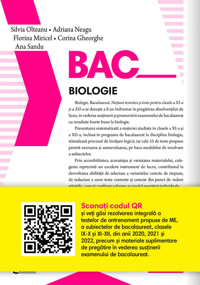 Bacalaureat 2025. Biologie - Silvia Olteanu, Adriana Neagu, Florina Miricel, Corina Gheorghe, Luminița Citrea, Ramona Ivan [2]