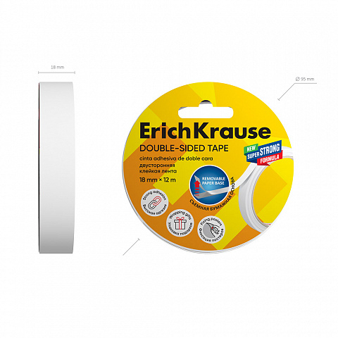 Banda dublu adeziva ErichKrause 18 mm x 12 m transparenta [2]