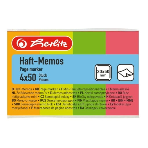Bloc notite adezive 20x50 mm 4x50 file Herlitz [1]