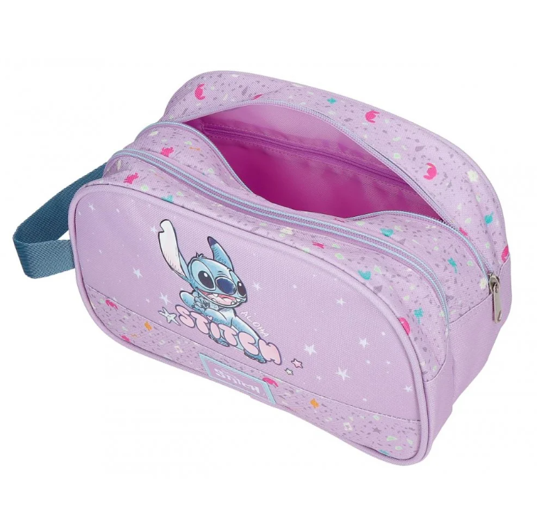 Borseta mana fete Disney Lovely Stitch, 2 compartimente, lila, 26x16x11 cm [4]