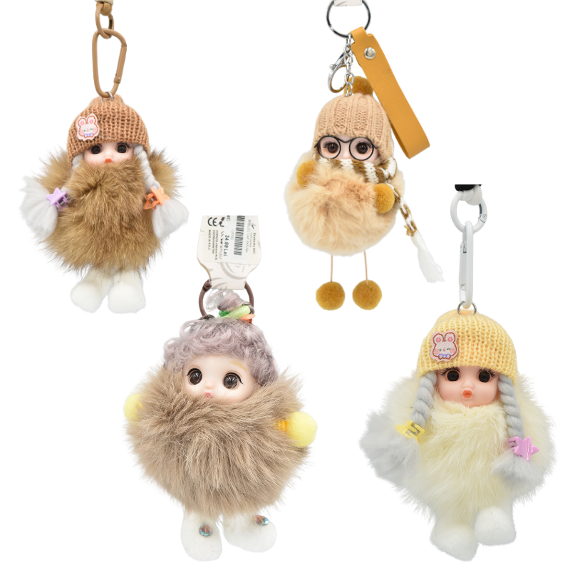 Breloc textil papusa diverse culori [5]