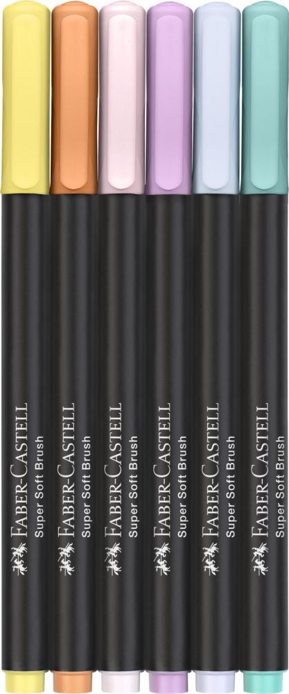Brush pens Black Edition set 6 culori pastel Faber-Castell [3]
