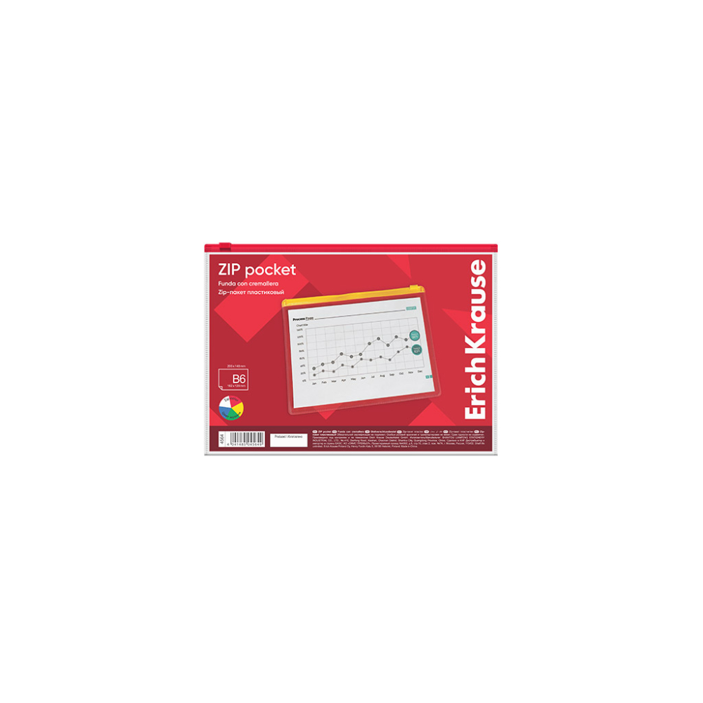Buzunar cu fermoar din PVC ErichKrause B6 transparent culori diferite de fermoar [5]