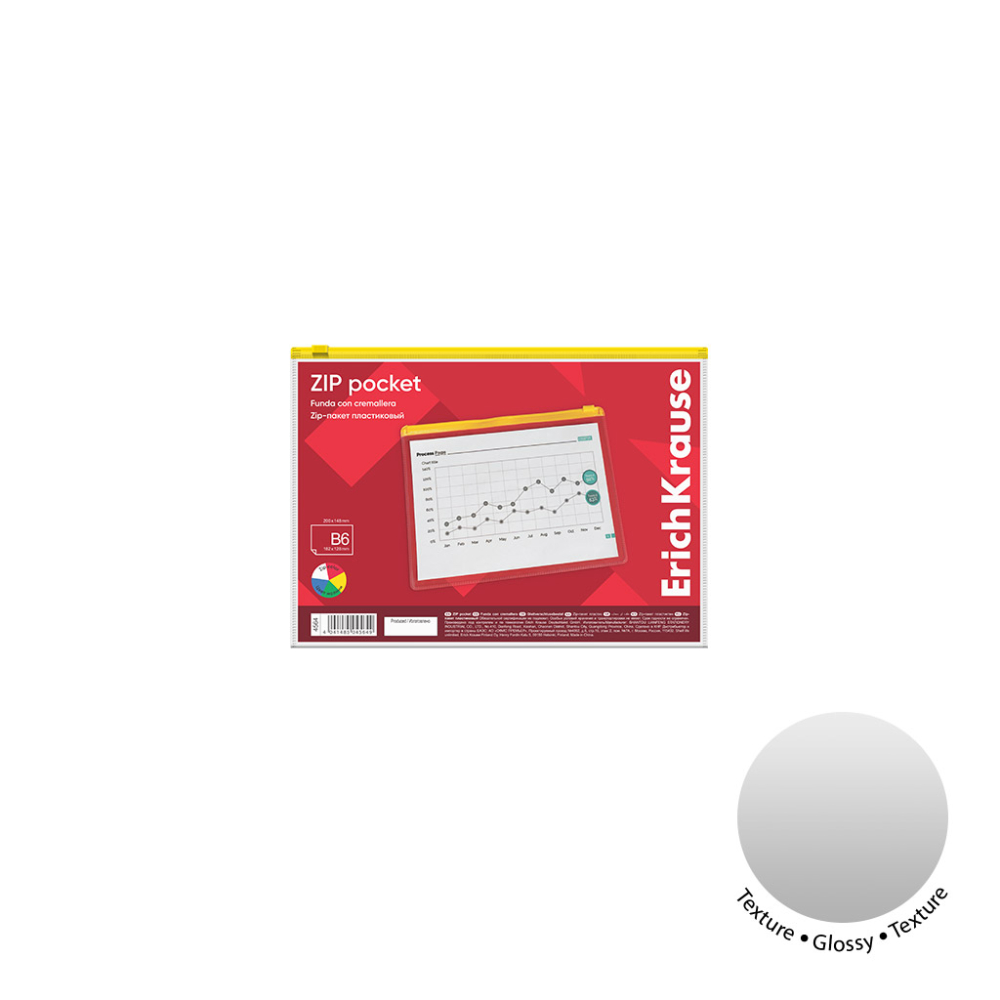 Buzunar cu fermoar din PVC ErichKrause B6 transparent culori diferite de fermoar [3]