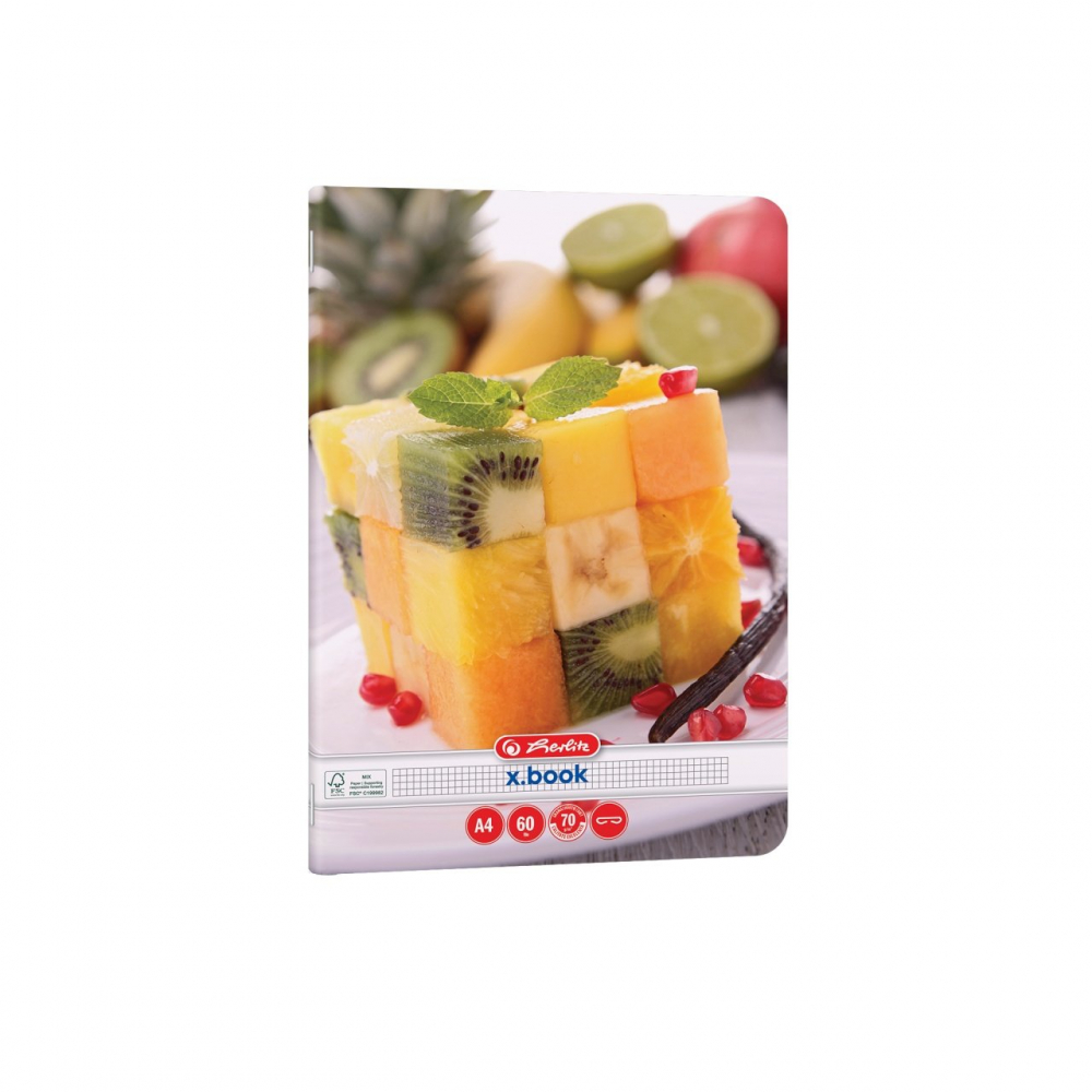 Caiet A4 60 file patratele motiv Healthy Snack Herlitz [3]